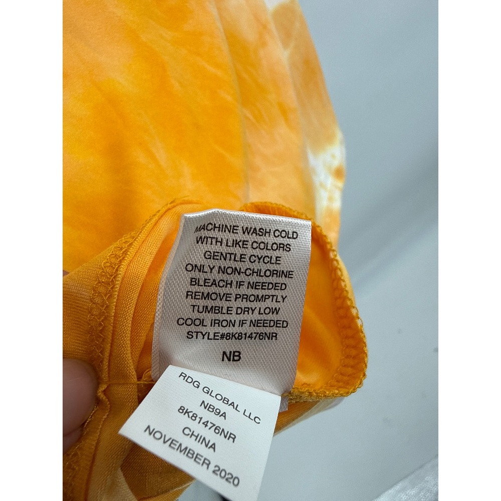 Freshman 1996 Kids Orange White Tie Dye Short Sleeve Crew Neck Tee Size M 8/10 - Picture 5 of 5